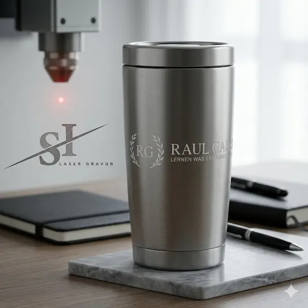 Edelstahl Thermobecher graviert
